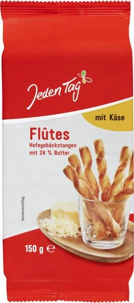 Jeden Tag Flûtes Hefegebäckstangen Mit Käse 1 Jeden Tag Flûtes Hefegebäckstangen Mit Käse