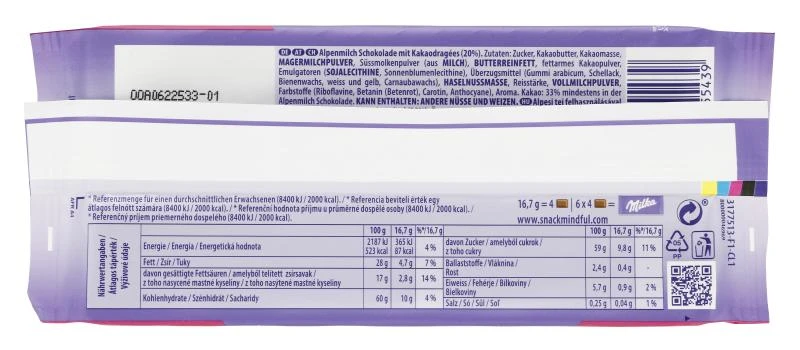 Milka Tafel Bunte Kakaolinsen 3 Milka Tafel Bunte Kakaolinsen – Bild 3