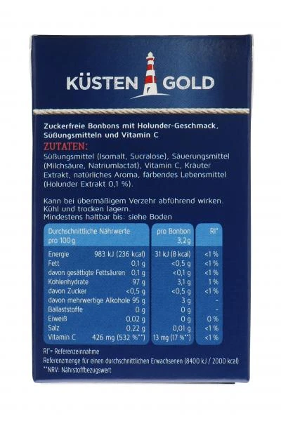 Küstengold Bonbons Holunder Zuckerfrei 2 Küstengold Bonbons Holunder Zuckerfrei – Bild 2