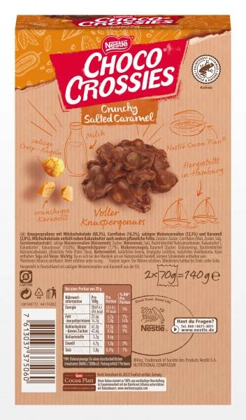 Nestlé® Nestlé Choco Crossies Crunchy Salted Caramel, Umhüllt Von Milchschokolade 2 Nestlé® Nestlé Choco Crossies Crunchy Salted Caramel, Umhüllt Von Milchschokolade – Bild 2