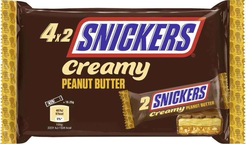 Snickers Creamy Peanut Butter Schokoriegel Multipack 1 Snickers Creamy Peanut Butter Schokoriegel Multipack