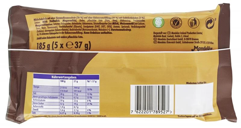 Cadbury Wunderbar Kakao-Karamell-Riegel 2 Cadbury Wunderbar Kakao-Karamell-Riegel – Bild 2