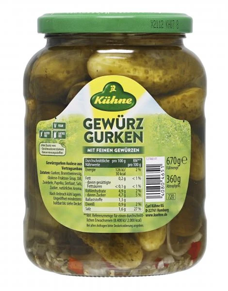 Kühne Gewürzgurken Auslese 2 Kühne Gewürzgurken Auslese – Bild 2