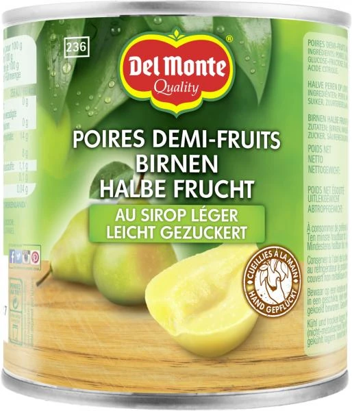Del Monte Birnen Halbe Frucht Leicht Gezuckert 1 Del Monte Birnen Halbe Frucht Leicht Gezuckert