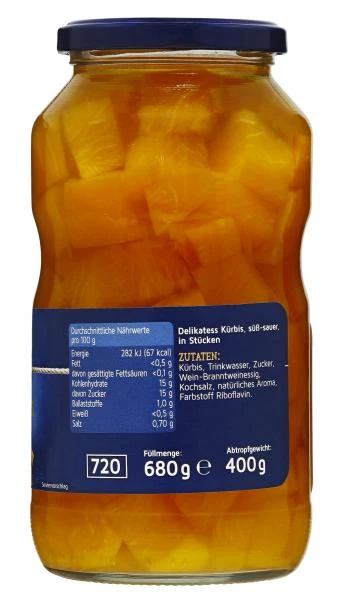 Küstengold Deutscher Delikatess Kürbis Süß-sauer 2 Küstengold Deutscher Delikatess Kürbis Süß-sauer – Bild 2