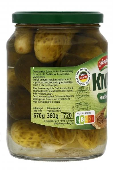 Hengstenberg Knax Gewürzgurken Knackig-würzig 2 Hengstenberg Knax Gewürzgurken Knackig-würzig – Bild 2
