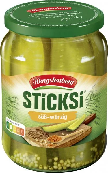 Hengstenberg Sticksi Gurkenviertel Süß-würzig 1 Hengstenberg Sticksi Gurkenviertel Süß-würzig