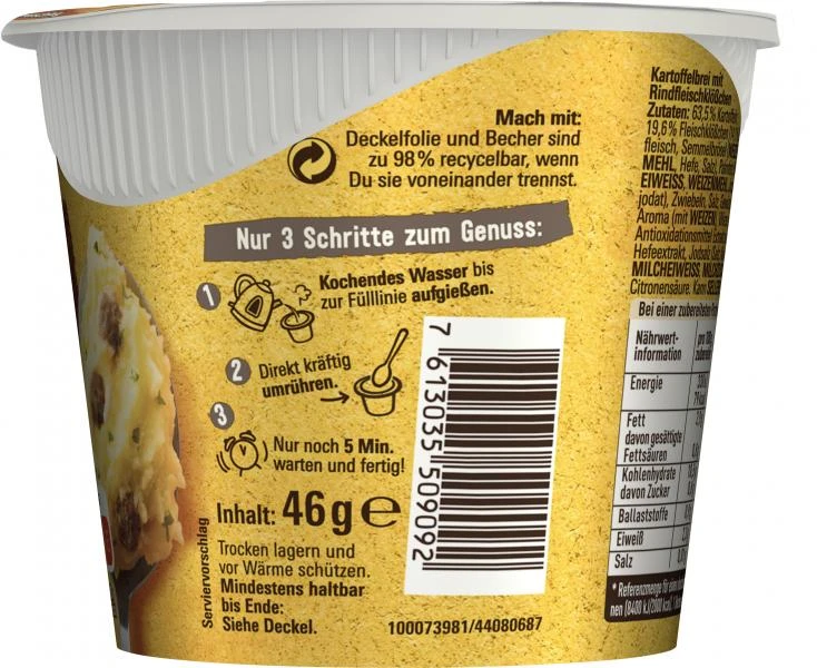 Maggi 5 Minuten Terrine Kartoffelbrei Mit Fleischklößchen 5 Maggi 5 Minuten Terrine Kartoffelbrei Mit Fleischklößchen – Bild 5