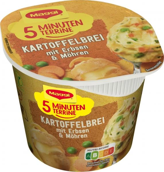 Maggi 5 Minuten Terrine Kartoffelbrei Mit Erbsen & Möhren 1 Maggi 5 Minuten Terrine Kartoffelbrei Mit Erbsen & Möhren