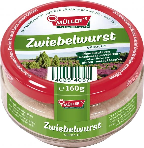 Müller's Hausmacher Wurst Zwiebelwurst Gekocht 1 Müller's Hausmacher Wurst Zwiebelwurst Gekocht