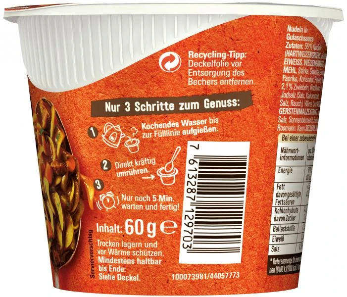 Maggi 5 Minuten Terrine Nudeln In Dunkler Gulasch-Sauce 3 Maggi 5 Minuten Terrine Nudeln In Dunkler Gulasch-Sauce – Bild 3
