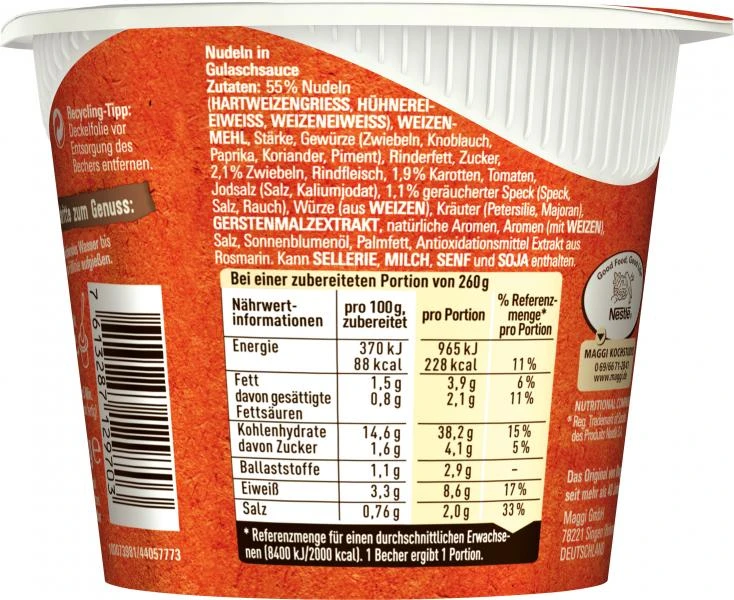 Maggi 5 Minuten Terrine Nudeln In Dunkler Gulasch-Sauce 4 Maggi 5 Minuten Terrine Nudeln In Dunkler Gulasch-Sauce – Bild 4