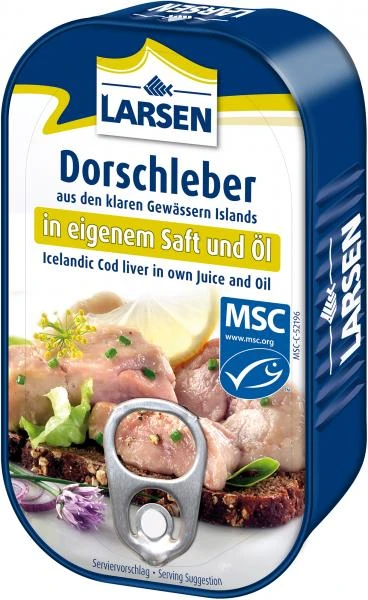 Larsen Dorschleber In Eigenem Saft Und Öl 1 Larsen Dorschleber In Eigenem Saft Und Öl