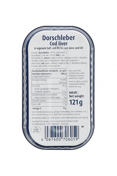 Larsen Dorschleber In Eigenem Saft Und Öl 2 Larsen Dorschleber In Eigenem Saft Und Öl – Bild 2