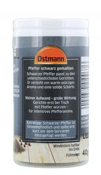 Ostmann Pfeffer Schwarz Gemahlen 2 Ostmann Pfeffer Schwarz Gemahlen – Bild 2