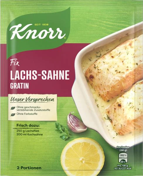 Knorr Fix Lachs-Sahne Gratin 1 Knorr Fix Lachs-Sahne Gratin
