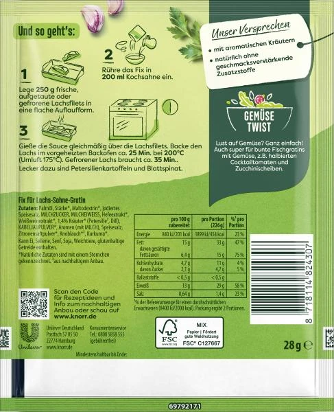 Knorr Fix Lachs-Sahne Gratin 2 Knorr Fix Lachs-Sahne Gratin – Bild 2