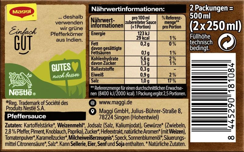 Maggi Pfeffer Sauce 2 Maggi Pfeffer Sauce – Bild 2
