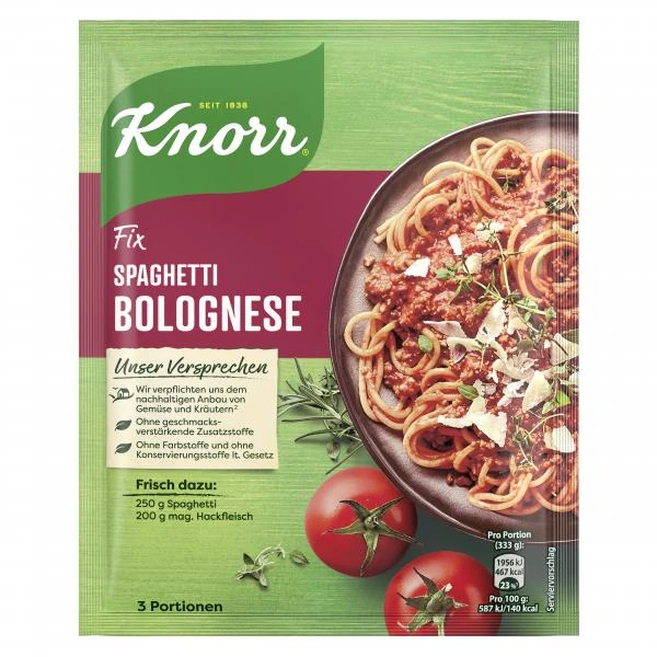 Knorr Fix Spaghetti Bolognese 1 Knorr Fix Spaghetti Bolognese