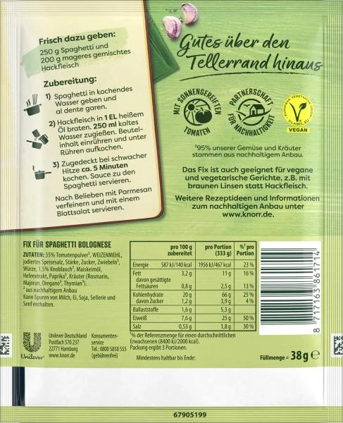 Knorr Fix Spaghetti Bolognese 2 Knorr Fix Spaghetti Bolognese – Bild 2