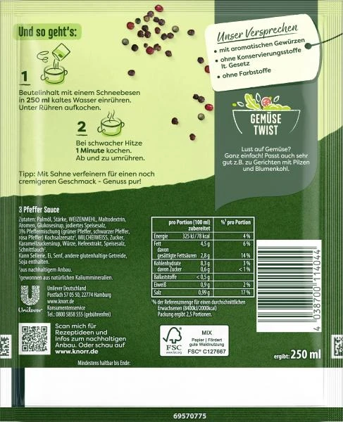 Knorr Feinschmecker 3 Pfeffer Sauce 2 Knorr Feinschmecker 3 Pfeffer Sauce – Bild 2