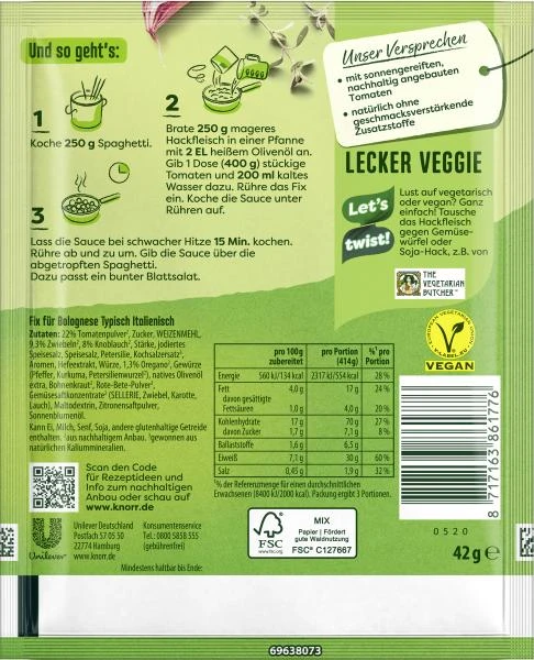 Knorr Fix Bolognese Typisch Italienisch 2 Knorr Fix Bolognese Typisch Italienisch – Bild 2