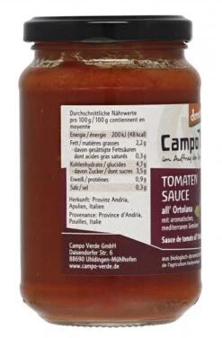 Campo Verde Demeter Bio Tomatensauce All' Ortolana 5 Campo Verde Demeter Bio Tomatensauce All' Ortolana -Lebensmittel Verkäufe 4502085090 4045178008799 03.jpg