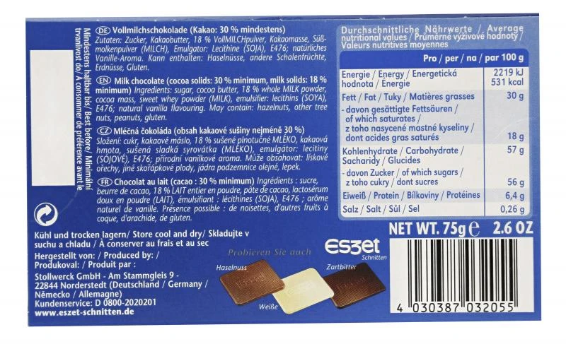 Eszet Schnitten Vollmilch 2 Eszet Schnitten Vollmilch – Bild 2