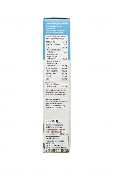 Schapfenmühle Leinsamen Geschrotet 2 Schapfenmühle Leinsamen Geschrotet – Bild 2