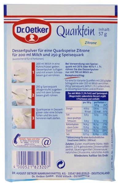 Dr. Oetker Quarkfein Zitrone 2 Dr. Oetker Quarkfein Zitrone – Bild 2