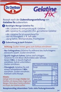 Dr. Oetker Gelatine Fix -Lebensmittel Verkäufe 4502110630 4000521722609 03