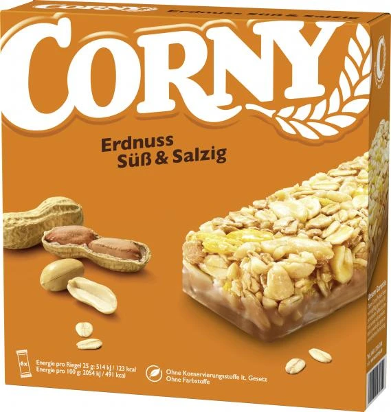 Corny Müsli Riegel Erdnuss Süß & Salzig 1 Corny Müsli Riegel Erdnuss Süß & Salzig