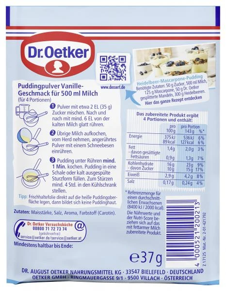 Dr. Oetker Original Pudding Vanille 2 Dr. Oetker Original Pudding Vanille – Bild 2