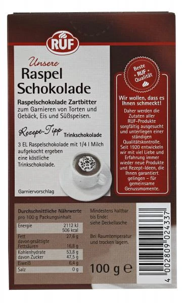 Ruf Raspel Schokolade Zartbitter 3 Ruf Raspel Schokolade Zartbitter – Bild 3