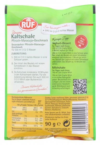 Ruf Instant Kaltschale Pfirsich-Maracuja Geschmack 2 Ruf Instant Kaltschale Pfirsich-Maracuja Geschmack – Bild 2