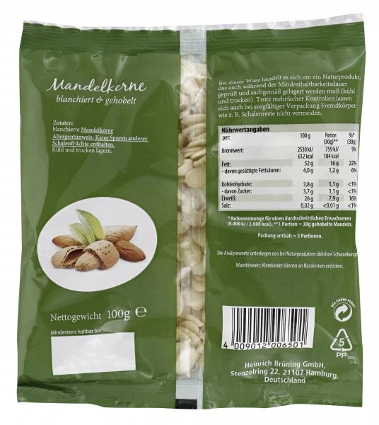 Suntree Kalifornische Mandelkerne Gehobelt 2 Suntree Kalifornische Mandelkerne Gehobelt – Bild 2