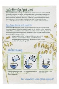 Schapfenmühle Porridge Hafermahlzeit Apfel-Zimt 5 Schapfenmühle Porridge Hafermahlzeit Apfel-Zimt -Lebensmittel Verkäufe 4502112204 4000950210289 03.jpg