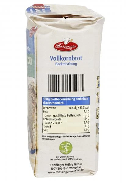 Küchenmeister Backmischung Vollkornbrot 2 Küchenmeister Backmischung Vollkornbrot – Bild 2