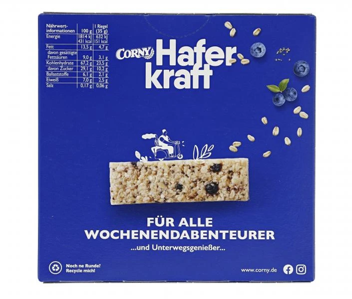 Corny Müsli-Riegel Haferkraft Blueberry-Chia 3 Corny Müsli-Riegel Haferkraft Blueberry-Chia – Bild 3