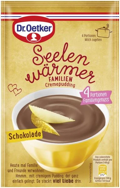 Dr. Oetker Seelenwärmer Familien Cremepudding Schokolade 1 Dr. Oetker Seelenwärmer Familien Cremepudding Schokolade