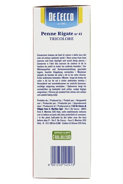 De Cecco Penne Rigate No. 41 Tricolore 2 De Cecco Penne Rigate No. 41 Tricolore – Bild 2