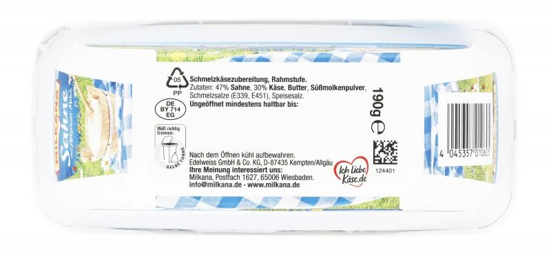 Milkana Schmelzkäse Sahne 3 Milkana Schmelzkäse Sahne – Bild 3