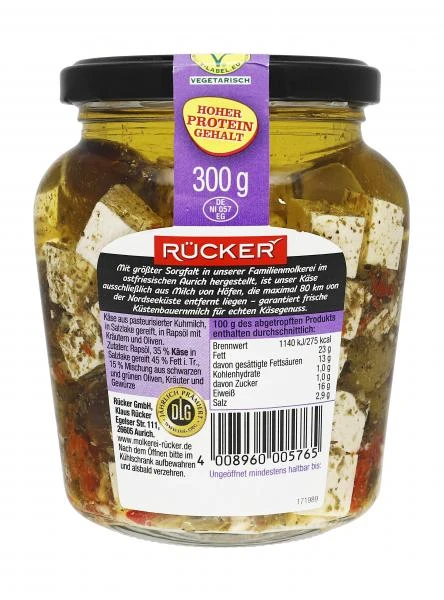 Rücker Friesischer Hirtenkäse In Öl Mit Kräutern & Oliven 2 Rücker Friesischer Hirtenkäse In Öl Mit Kräutern & Oliven – Bild 2