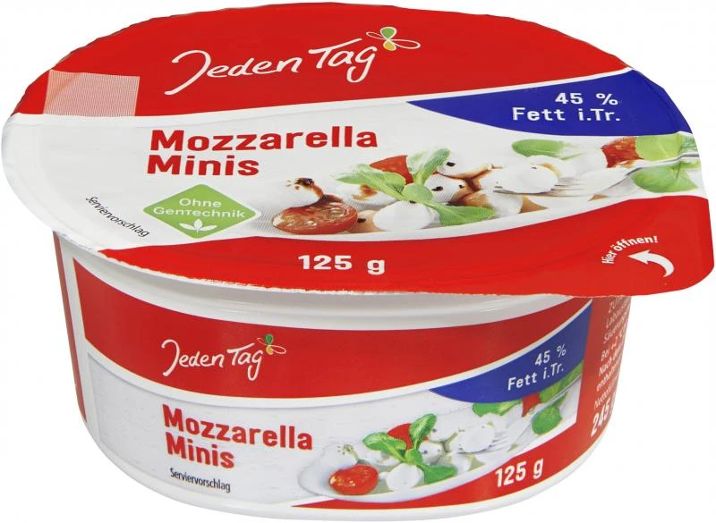 Jeden Tag Mozzarella Minis 1 Jeden Tag Mozzarella Minis
