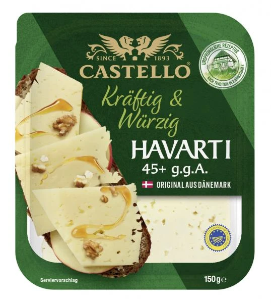 Castello Havarti 45+ G.g.A. Scheibenkäse 1 Castello Havarti 45+ G.g.A. Scheibenkäse