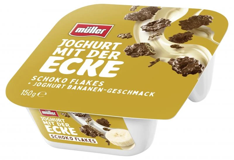 Mueller Müller Joghurt Mit Der Ecke Schoko Flakes Joghurt Bananen-Geschmack 1 Mueller Müller Joghurt Mit Der Ecke Schoko Flakes Joghurt Bananen-Geschmack