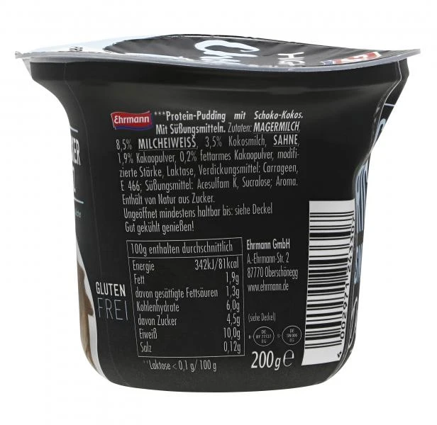 Ehrmann High Protein Pudding Choc & Coconut 2 Ehrmann High Protein Pudding Choc & Coconut – Bild 2