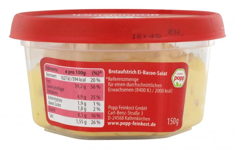 Popp Brotaufstrich Ei-Bacon-Salat 2 Popp Brotaufstrich Ei-Bacon-Salat – Bild 2