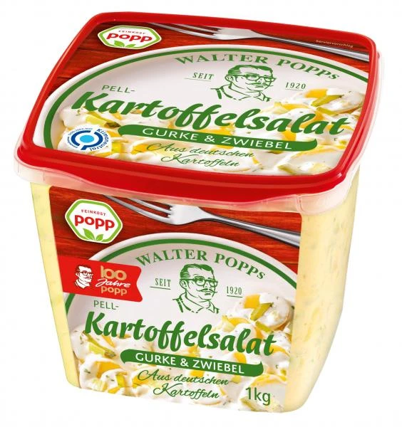 Popp Pellkartoffelsalat Mit Gurken Und Zwiebeln 1 Popp Pellkartoffelsalat Mit Gurken Und Zwiebeln