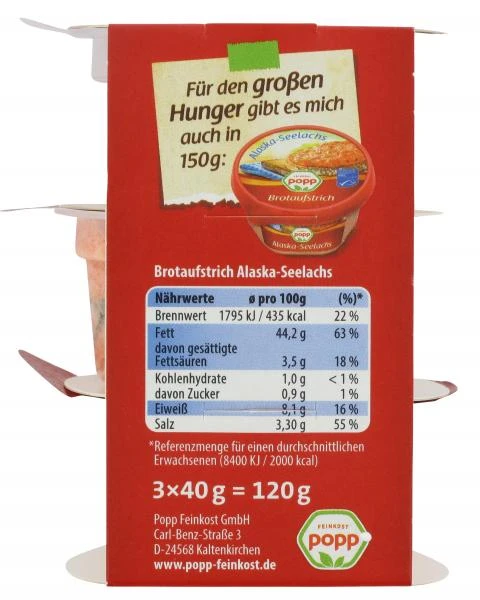 Popp Brotaufstrich Alaska-Seelachs Minis 2 Popp Brotaufstrich Alaska-Seelachs Minis – Bild 2